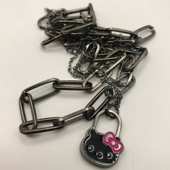 Sanrio Black and Pink Triple Layered Hello Kitty Pendant Necklace - Picture 2 of 6